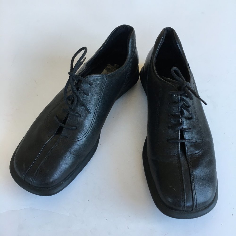 ECCO Leather Lace Up Loafers Flats